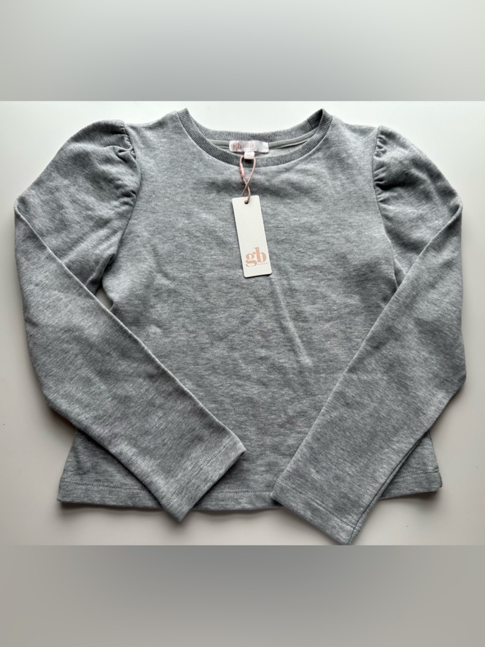 GB girls Gray Puff Shoulder Long Sleeve Top